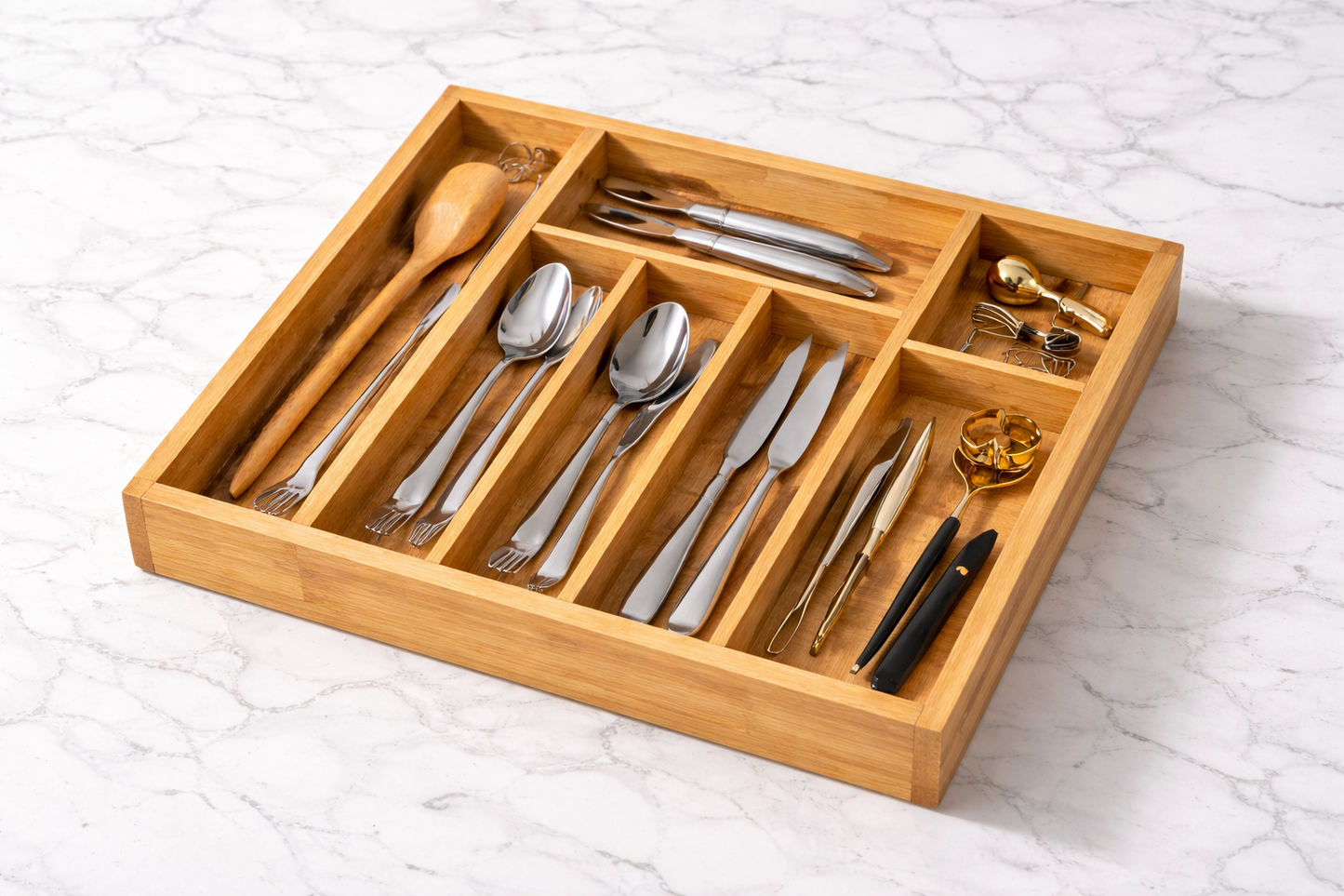 Zenvy Bamboo Cutlery Organiser